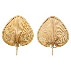 Pair of Rattan Wall Lights, France 1970s