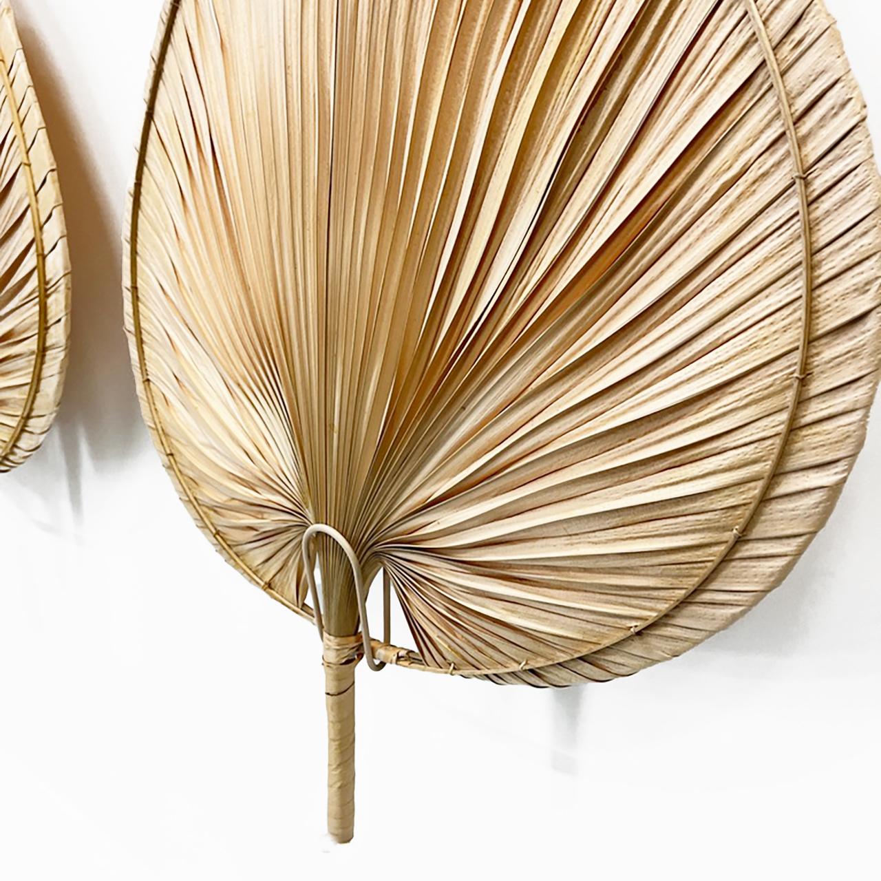 Mid-Century Modern Pair of Rattan Wall Lights, France 1970s For Sale