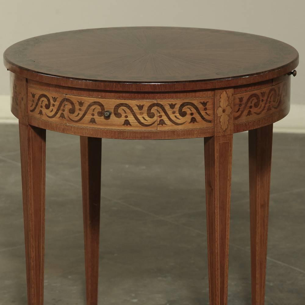 19th Century Swiss Round End Table with Pull-Outs 2