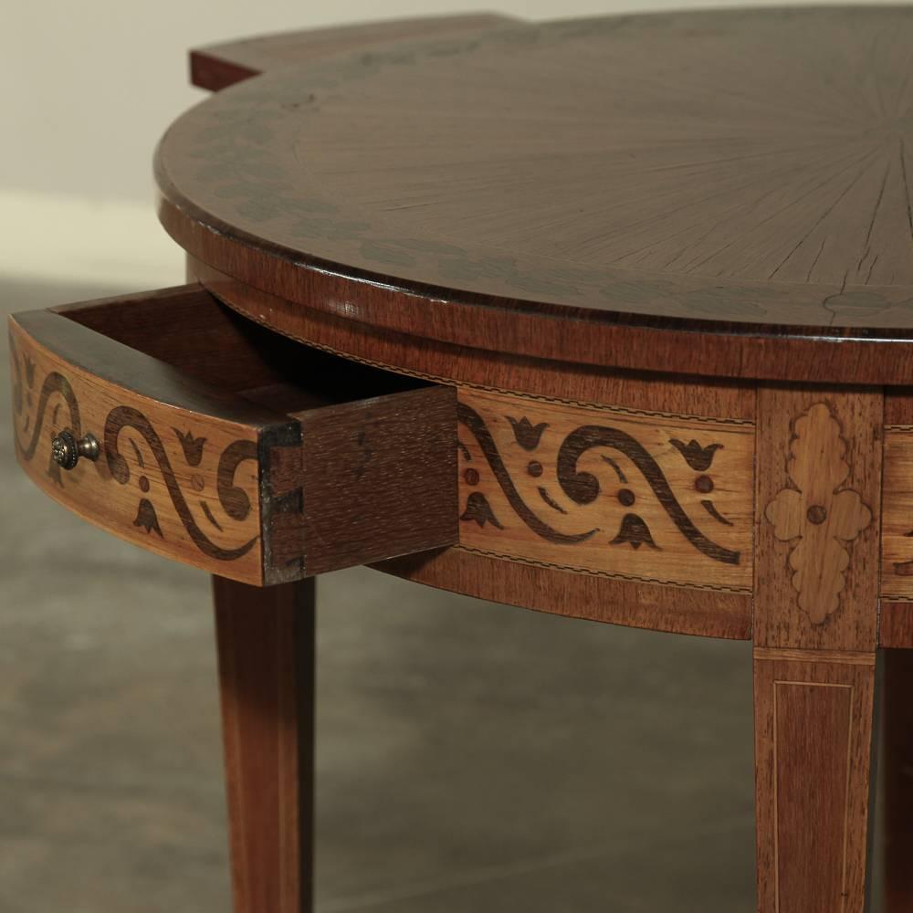 19th Century Swiss Round End Table with Pull-Outs 1