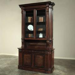 French Walnut China Buffet and Bookcase, circa 1860