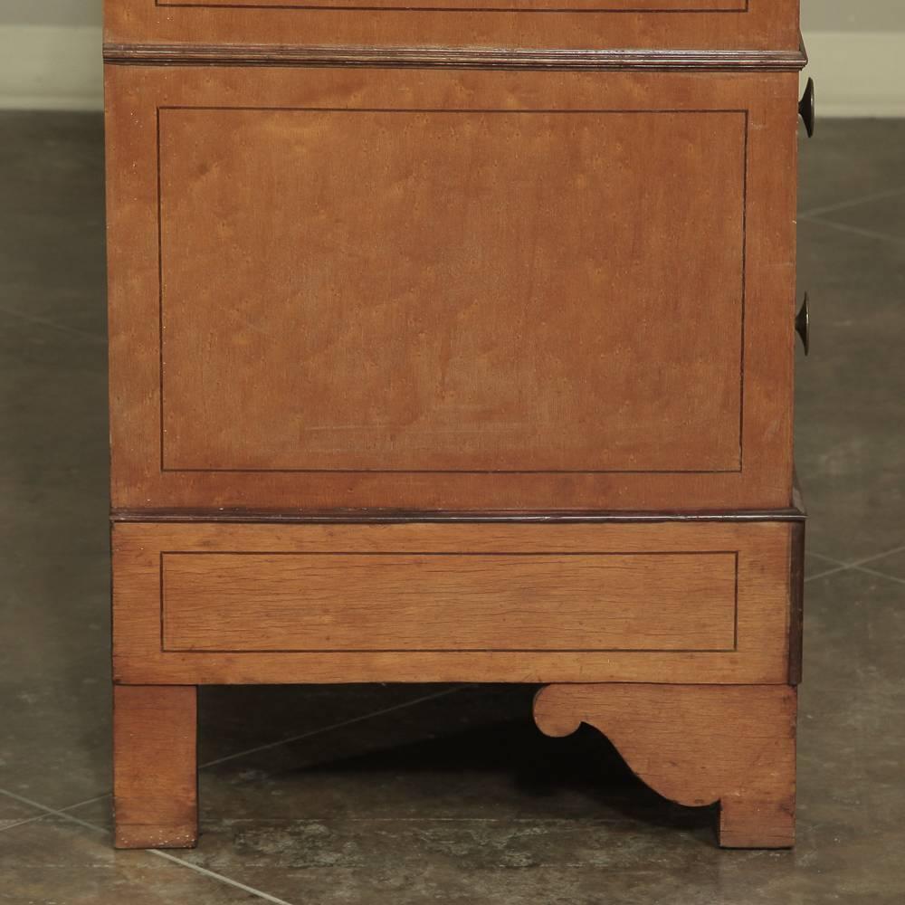 19th Century Antique French Charles X Period Bird's-Eye Maple Marble Top Commode 5