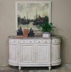 Lois XVI French Painted Marble-Top Buffet