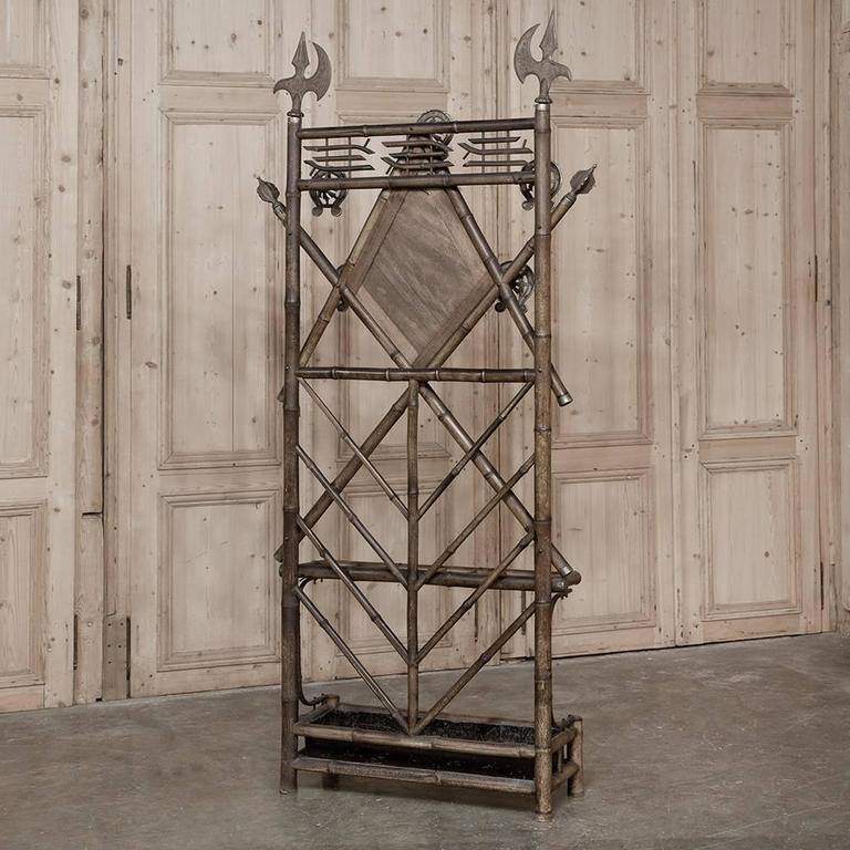 Renaissance Revival Faux Bamboo Hall Tree For Sale at 1stdibs