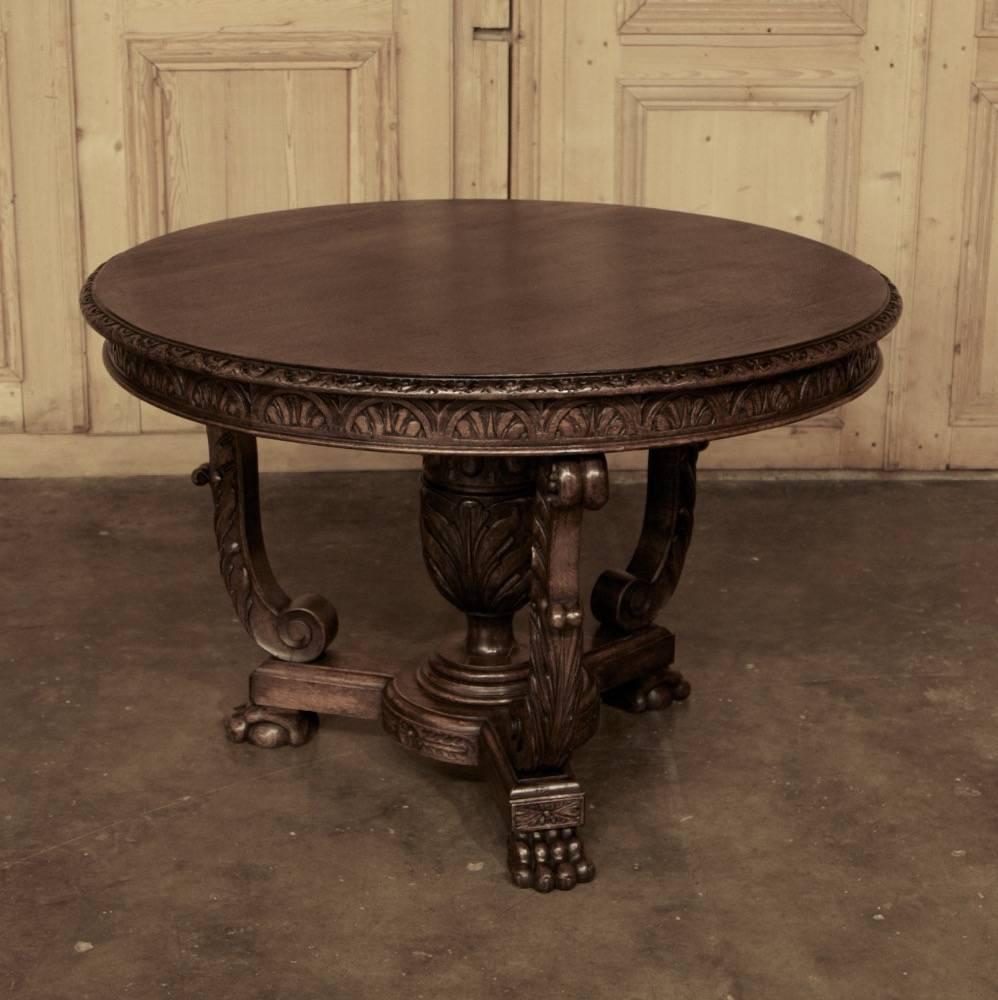 19th Century French Louis XIV Walnut Center Table 1