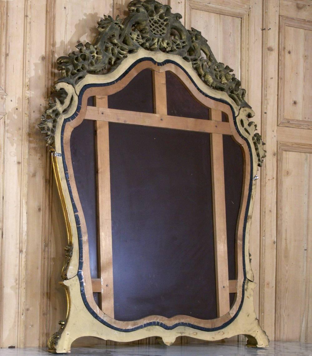 Antique Italian Giltwood Hand Carved Rococo Louis XV Style Mirror 3