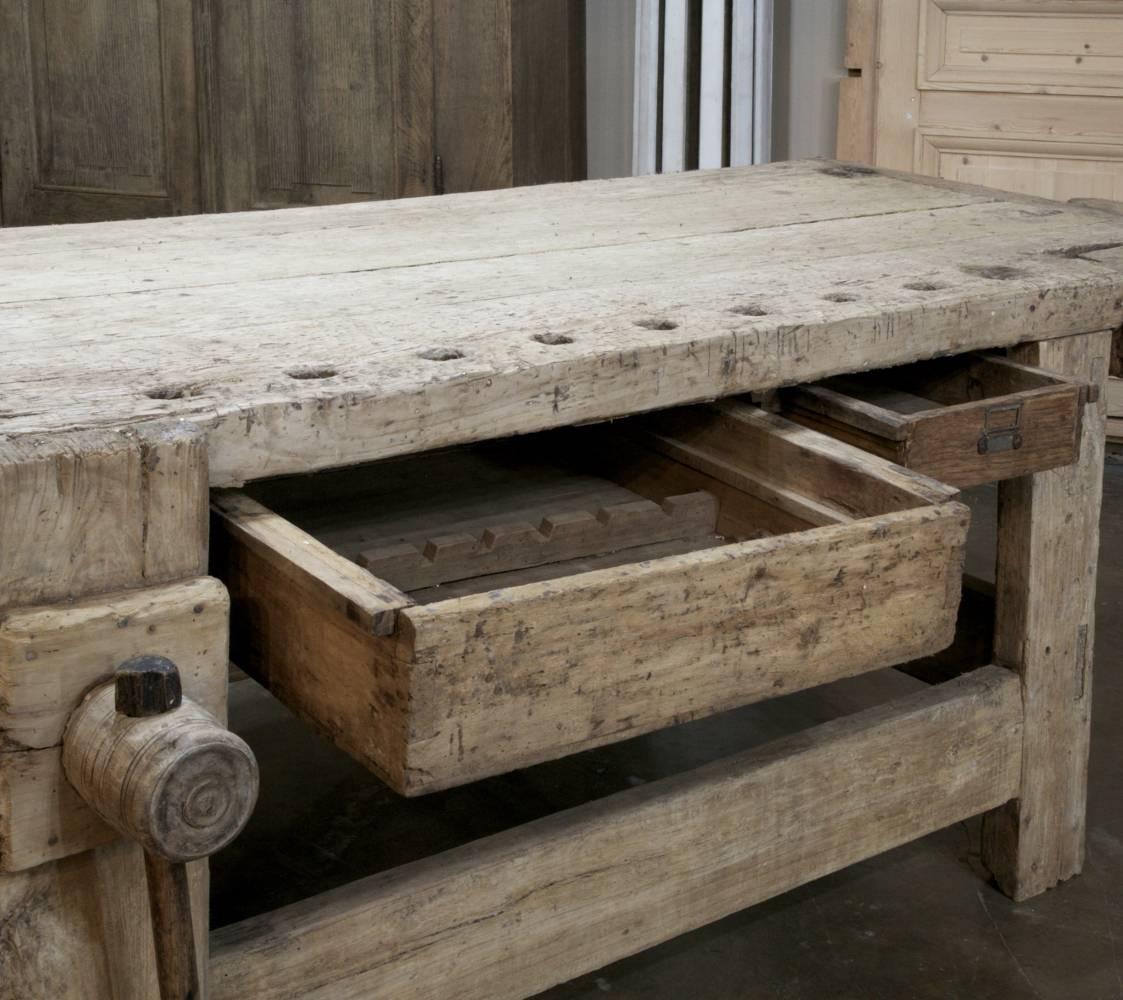 19th Century Grand Rustic Country French Workbench 1