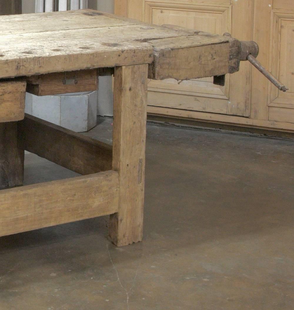19th Century Grand Rustic Country French Workbench 2
