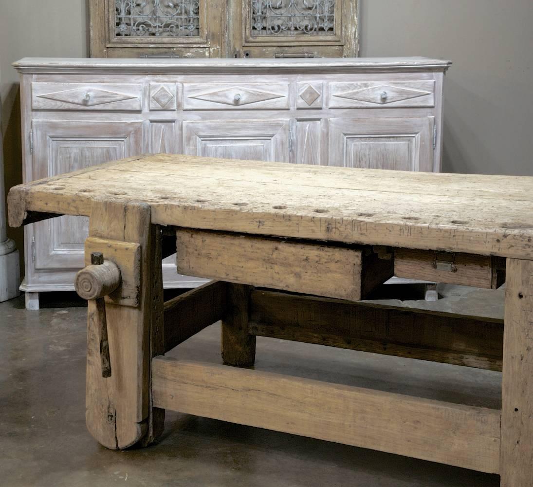 19th Century Grand Rustic Country French Workbench 4