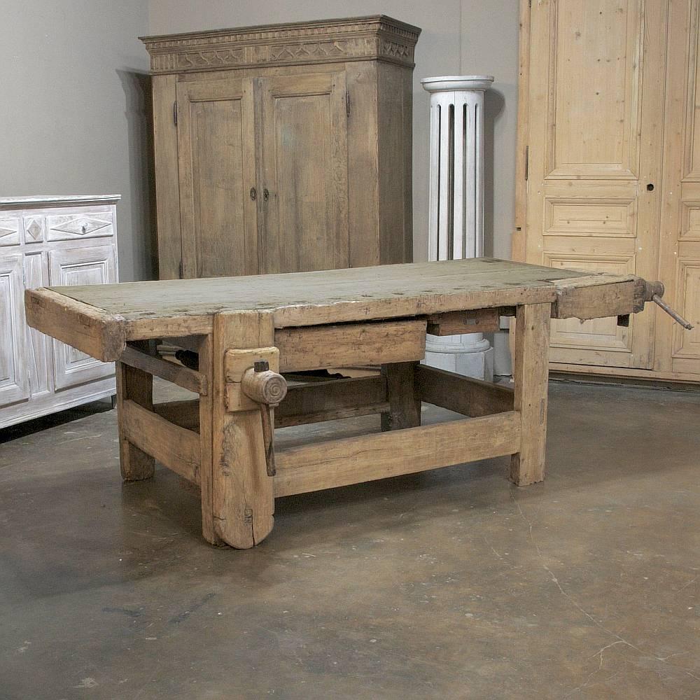 19th Century Grand Rustic Country French Workbench 5