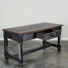 19th Century Rustic Spanish Walnut Writing Table