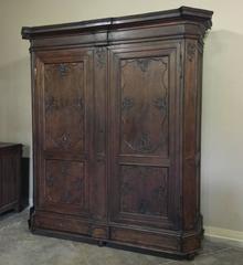 18th Century Antique Country French Oak Grand Chateaux Armoire