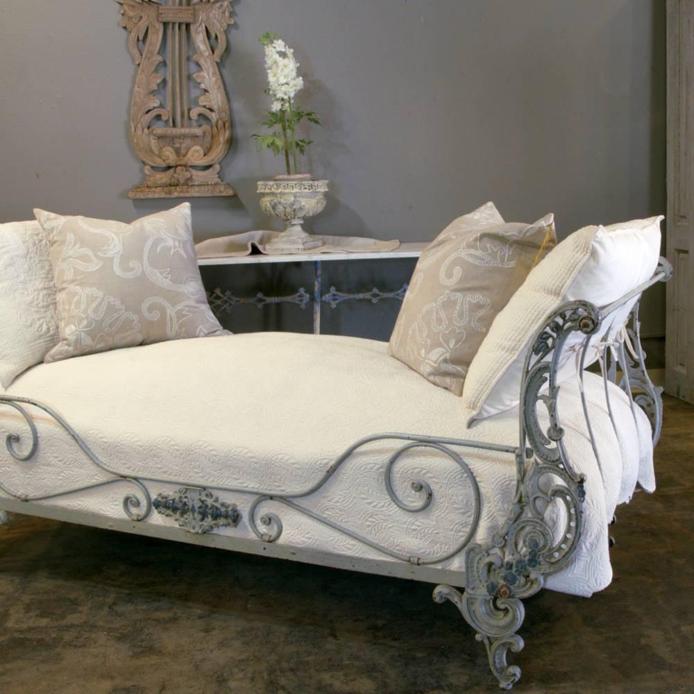 19th Century Wrought Iron Painted Campaign Bed 2