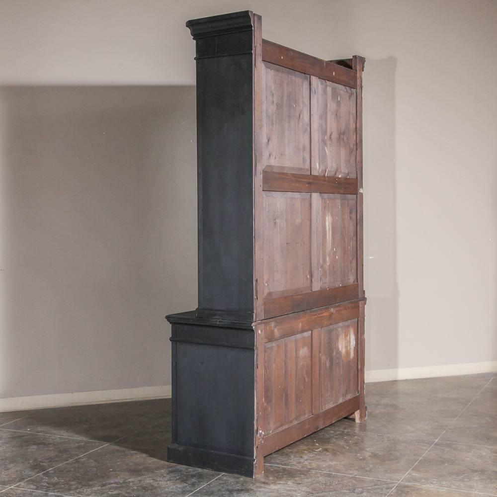 19th Century Antique Louis Philippe Period Grand Painted Solid Pine Bookcase 5