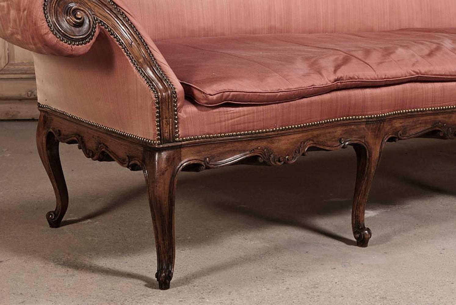 Late 19th Century 19th Century Antique Italian Baroque Walnut Sofa