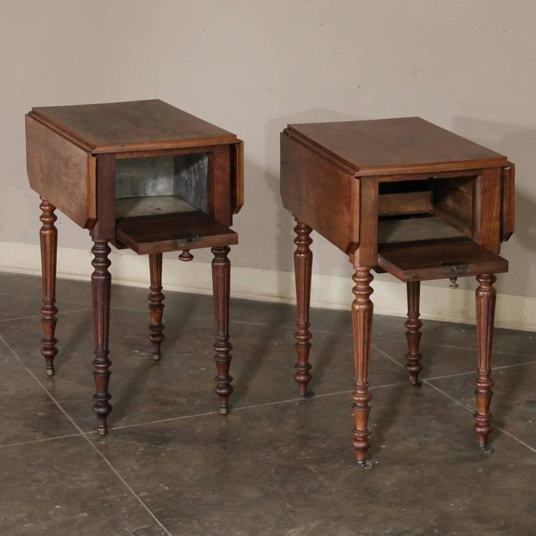 Pair of French Antique Mahogany Louis Philippe Nightstands or End