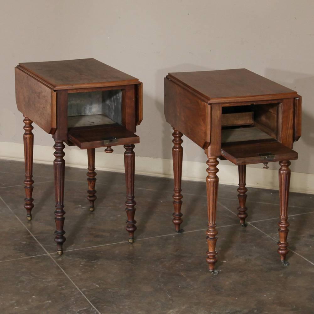 Pair of French Antique Mahogany Louis Philippe Nightstands or End Tables 5