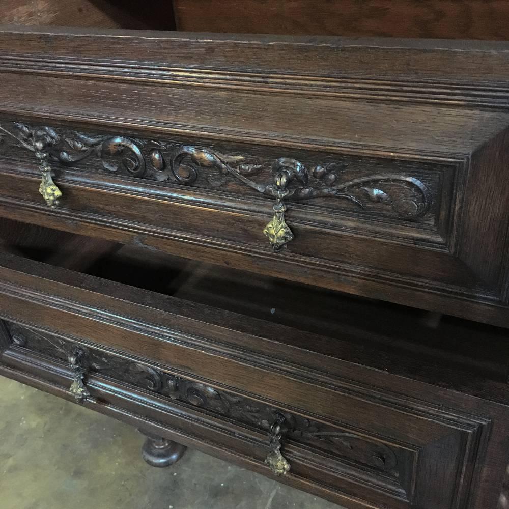 Marble Antique Raised Renaissance Buffet with Jasper Top and Barley Twist Legs