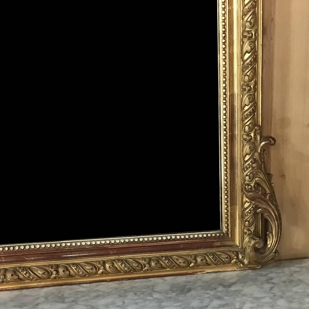 19th Century French Regence Napoleon III Period Gilded Mirror In Excellent Condition In Dallas, TX