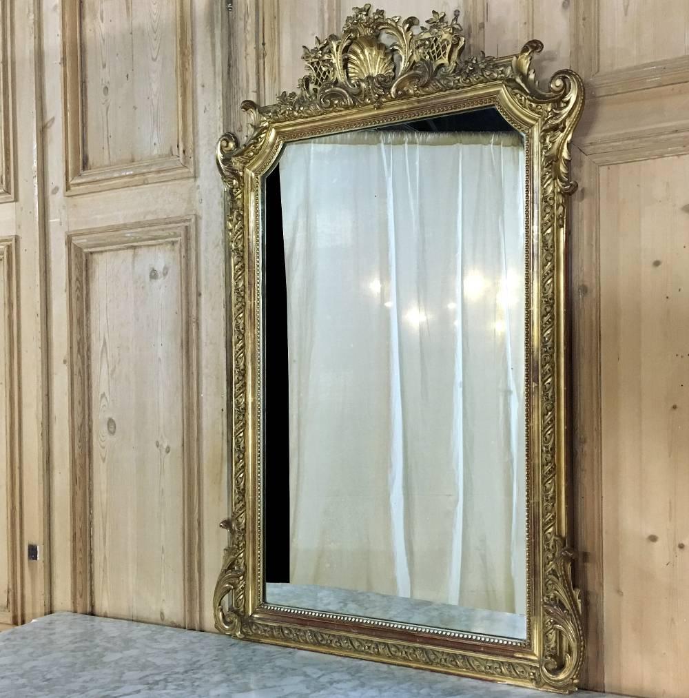 Baroque Revival 19th Century French Regence Napoleon III Period Gilded Mirror