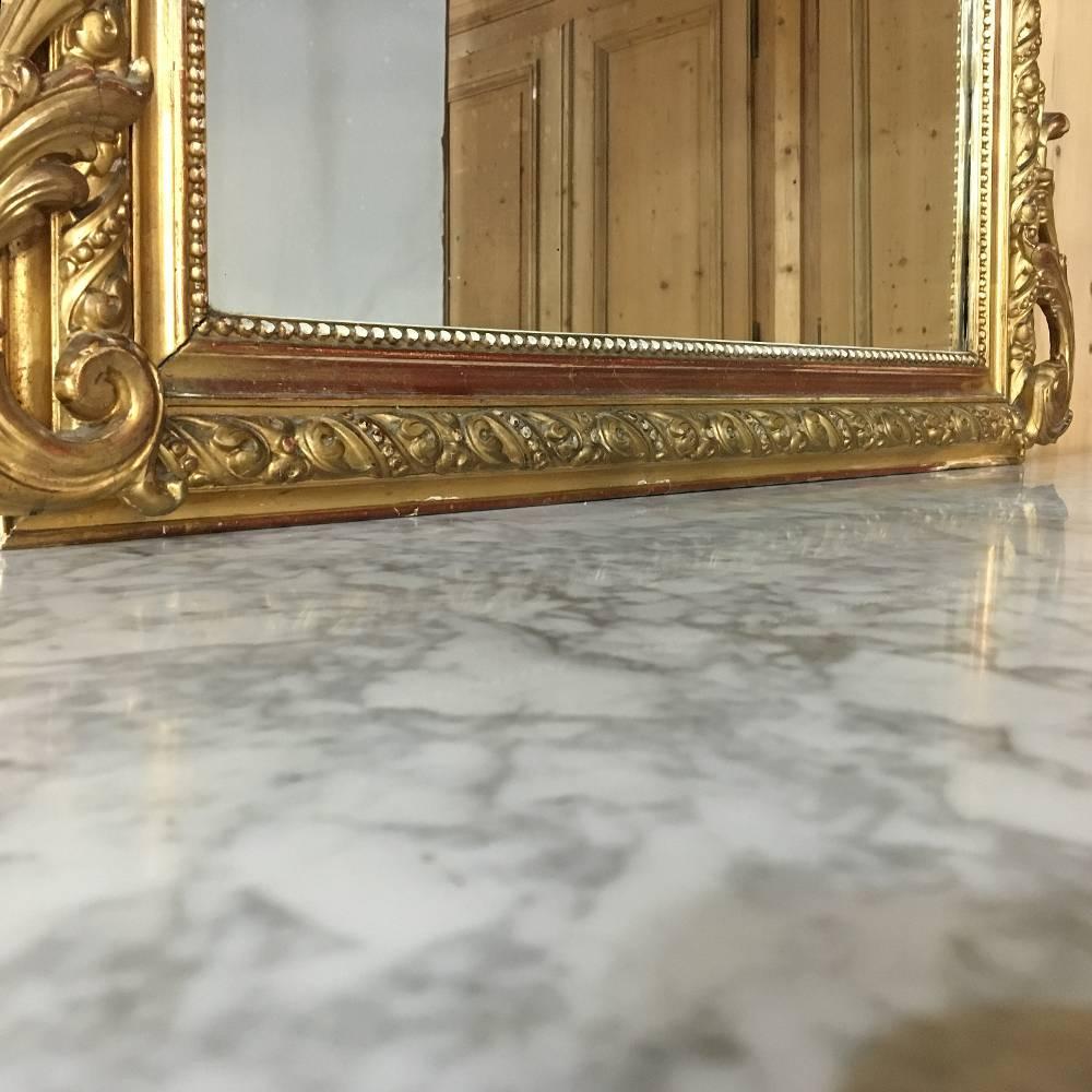 19th Century French Regence Napoleon III Period Gilded Mirror 1