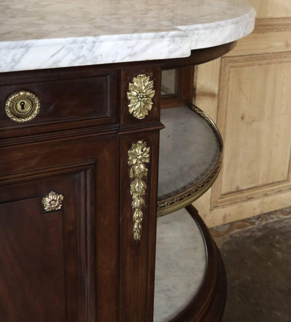 Late 19th Century 19th Century French Louis XVI Style Marble-Top Ormolu Buffet by Maison Krieger