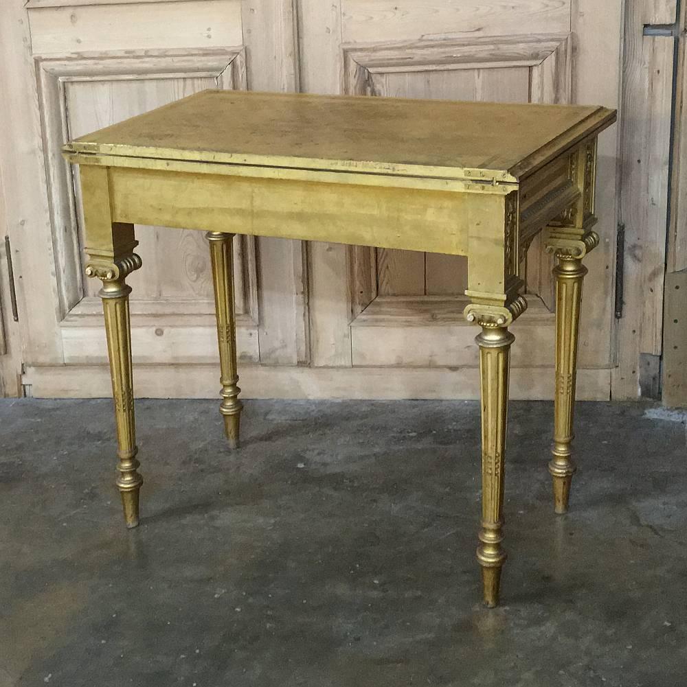 19th Century French Louis XVI Giltwood Console or Game Table 4