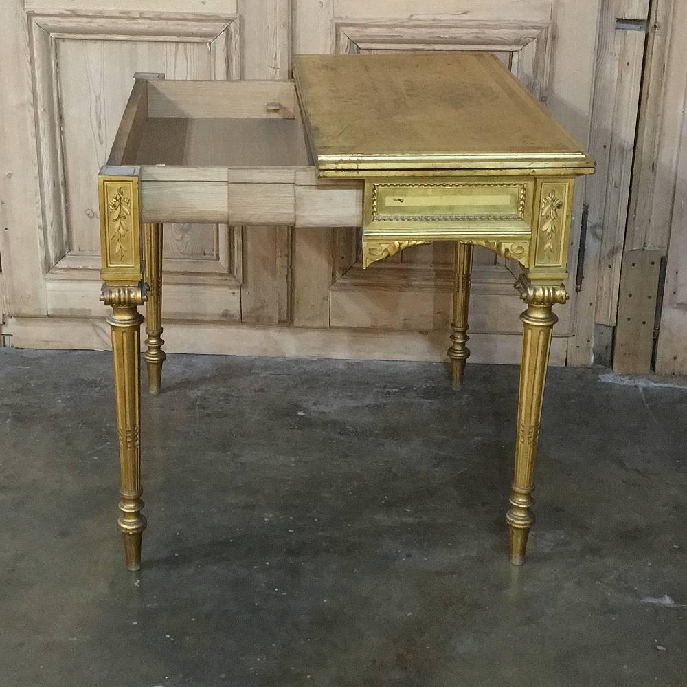 19th Century French Louis XVI Giltwood Console or Game Table In Excellent Condition In Dallas, TX