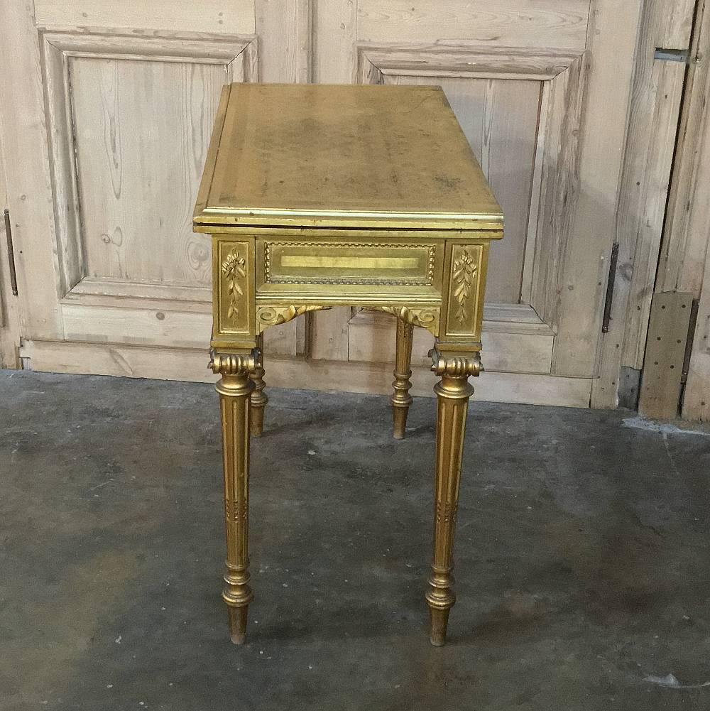 Neoclassical 19th Century French Louis XVI Giltwood Console or Game Table