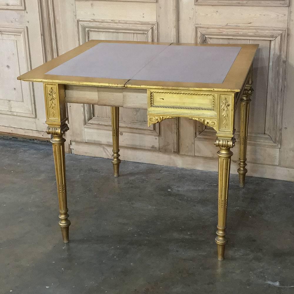 19th Century French Louis XVI Giltwood Console or Game Table 2