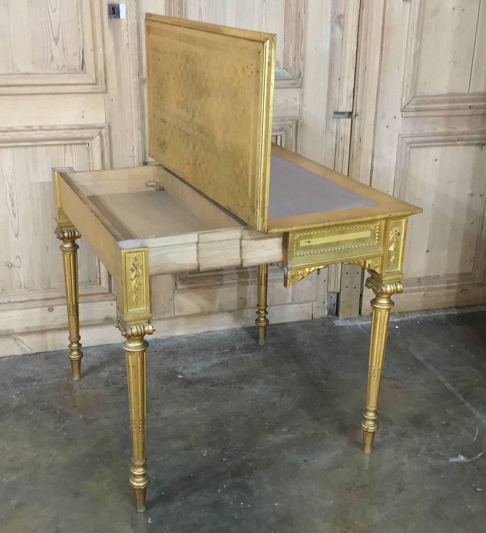 Late 19th Century 19th Century French Louis XVI Giltwood Console or Game Table