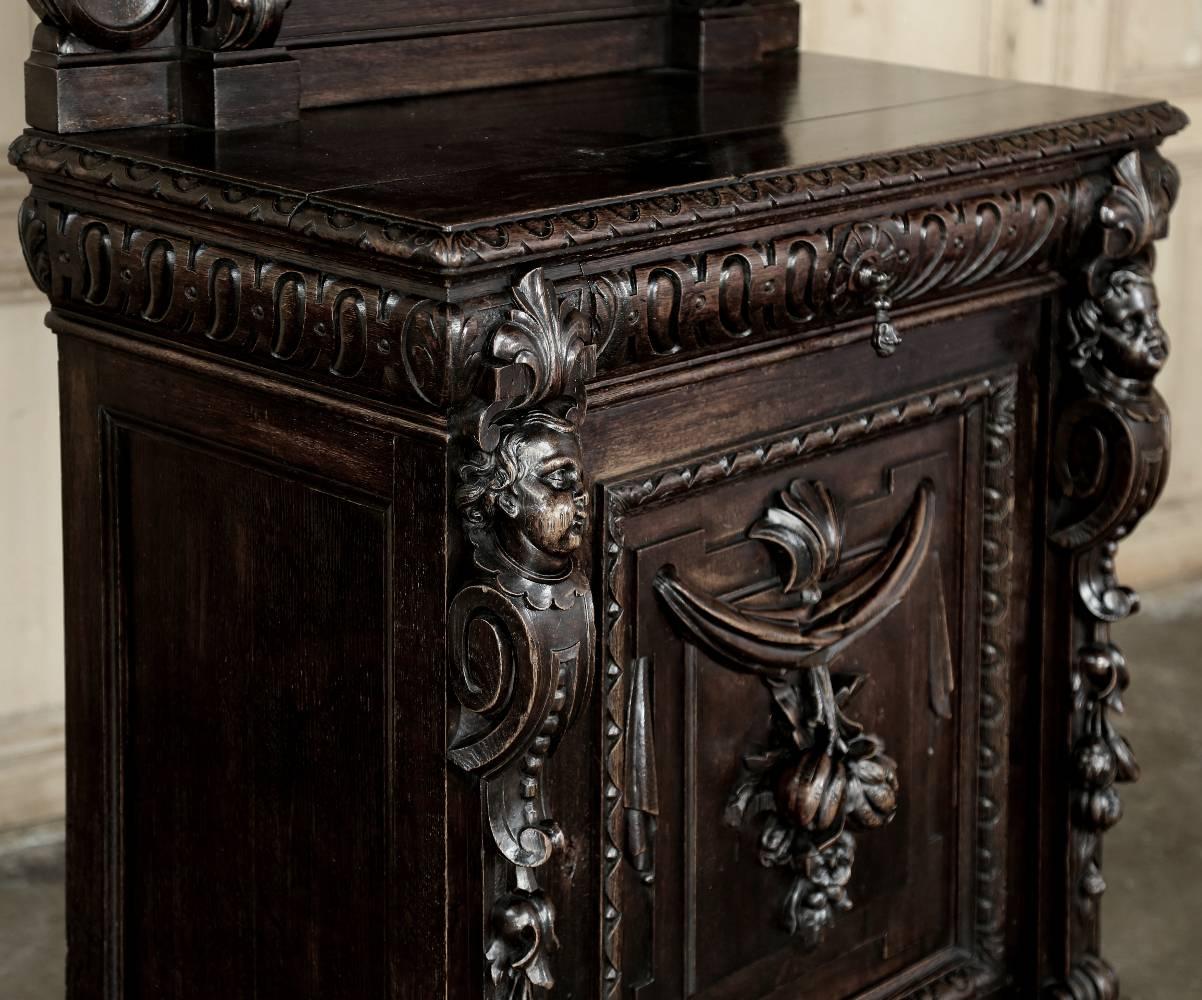 French 19th Century Renaissance Hand Carved Buffet-Vaisselier with Angels, Circa 1850's