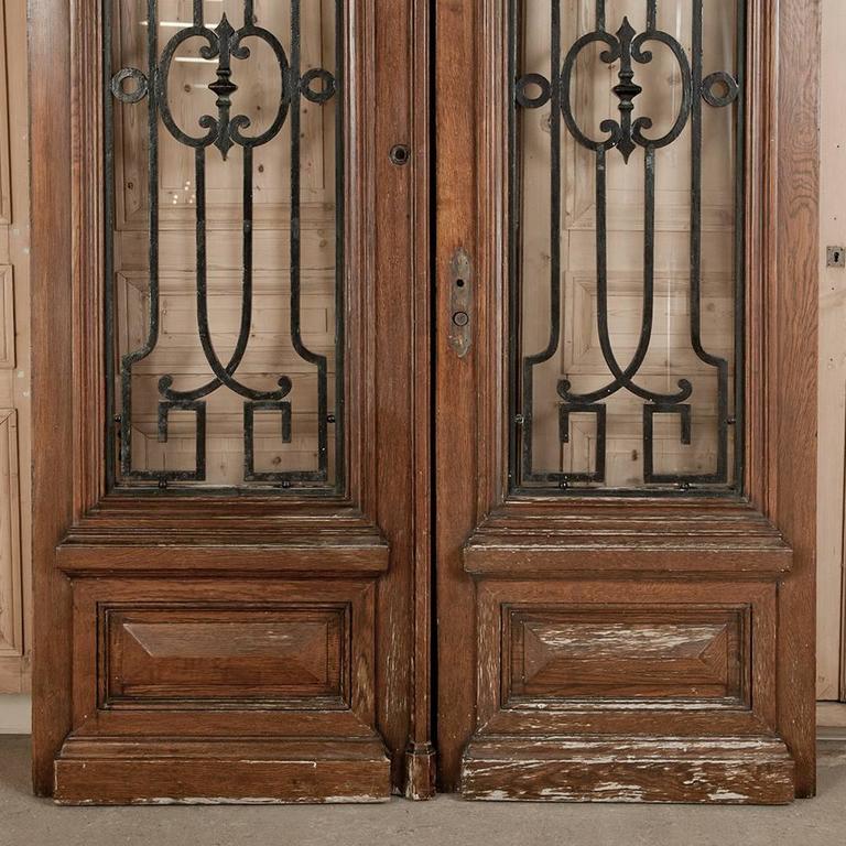 Pair of Antique French Doors with Wrought Iron at 1stDibs