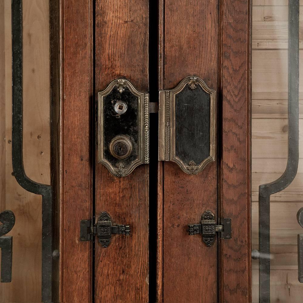 Late 19th Century Pair of Antique French Doors with Wrought Iron