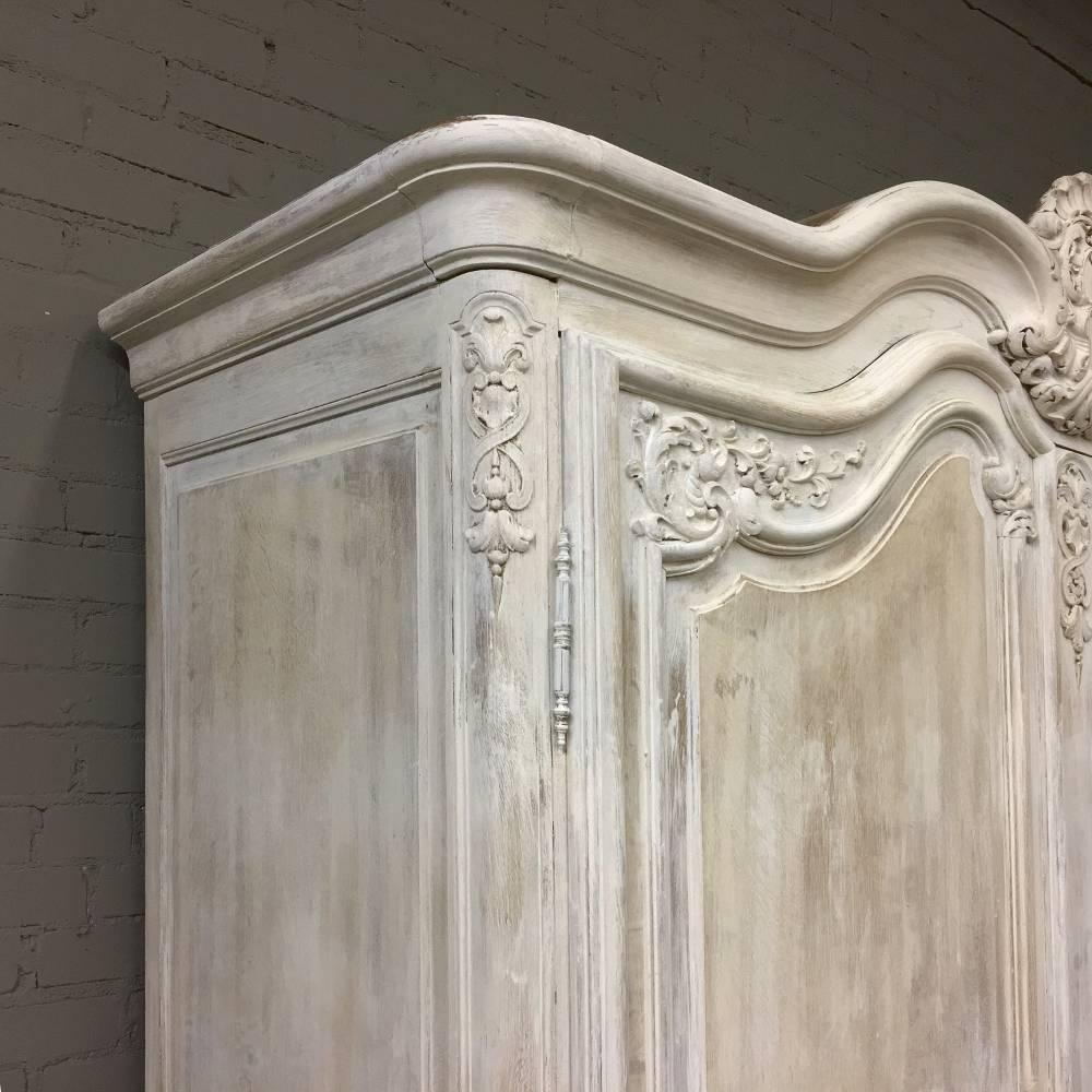 white washed armoire