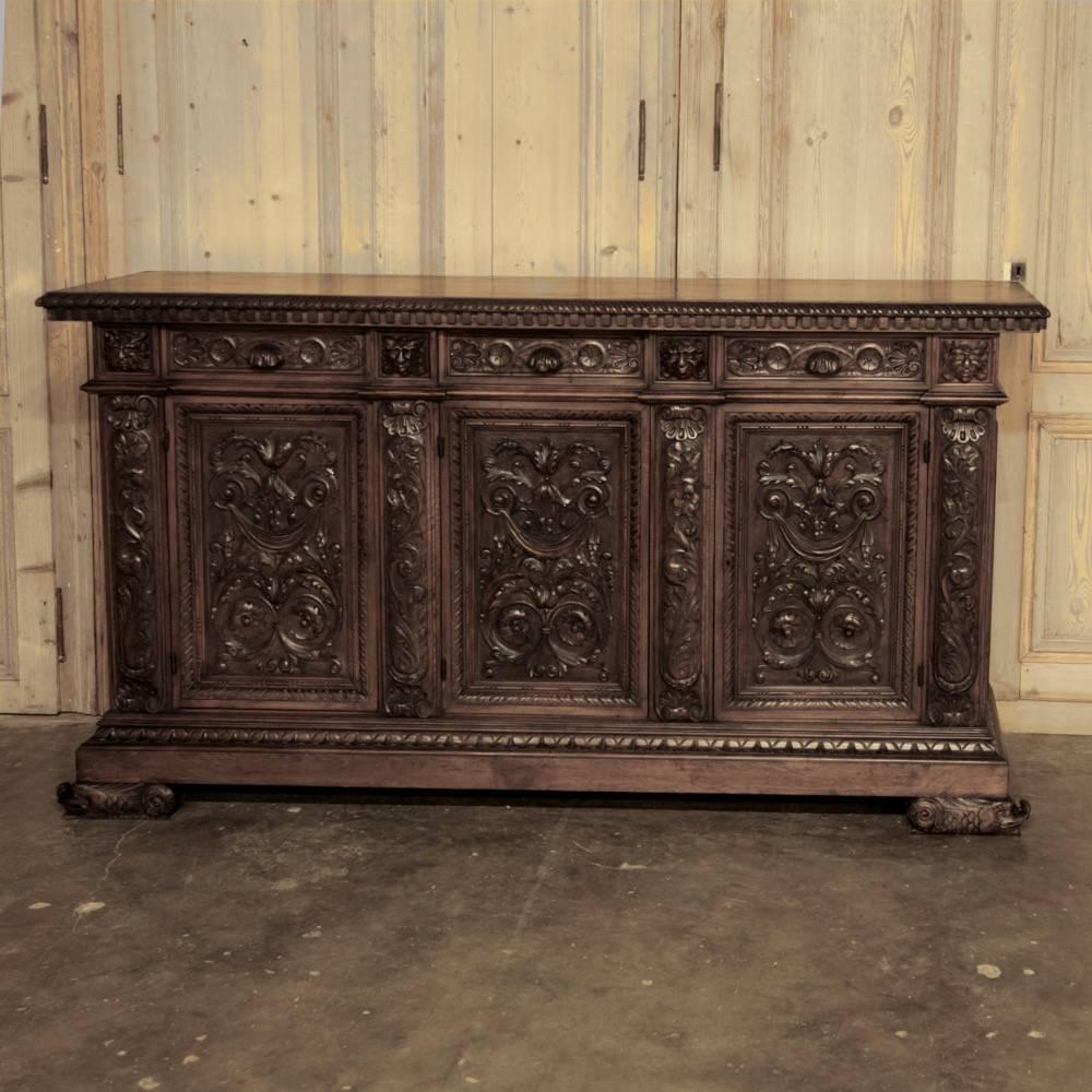 hand carved antique buffet