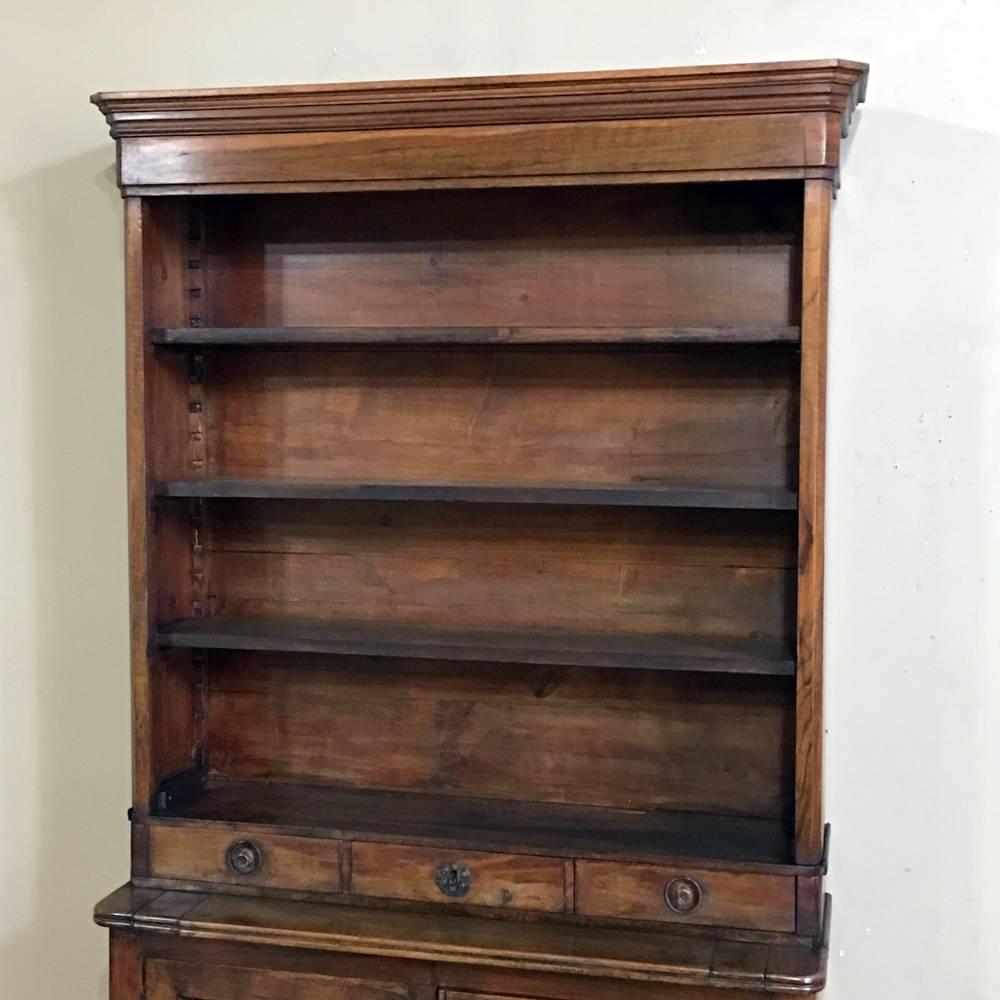 Mid-19th Century 19th Century Rare French Louis Philippe Period Pharmacy Walnut Original Bookcase
