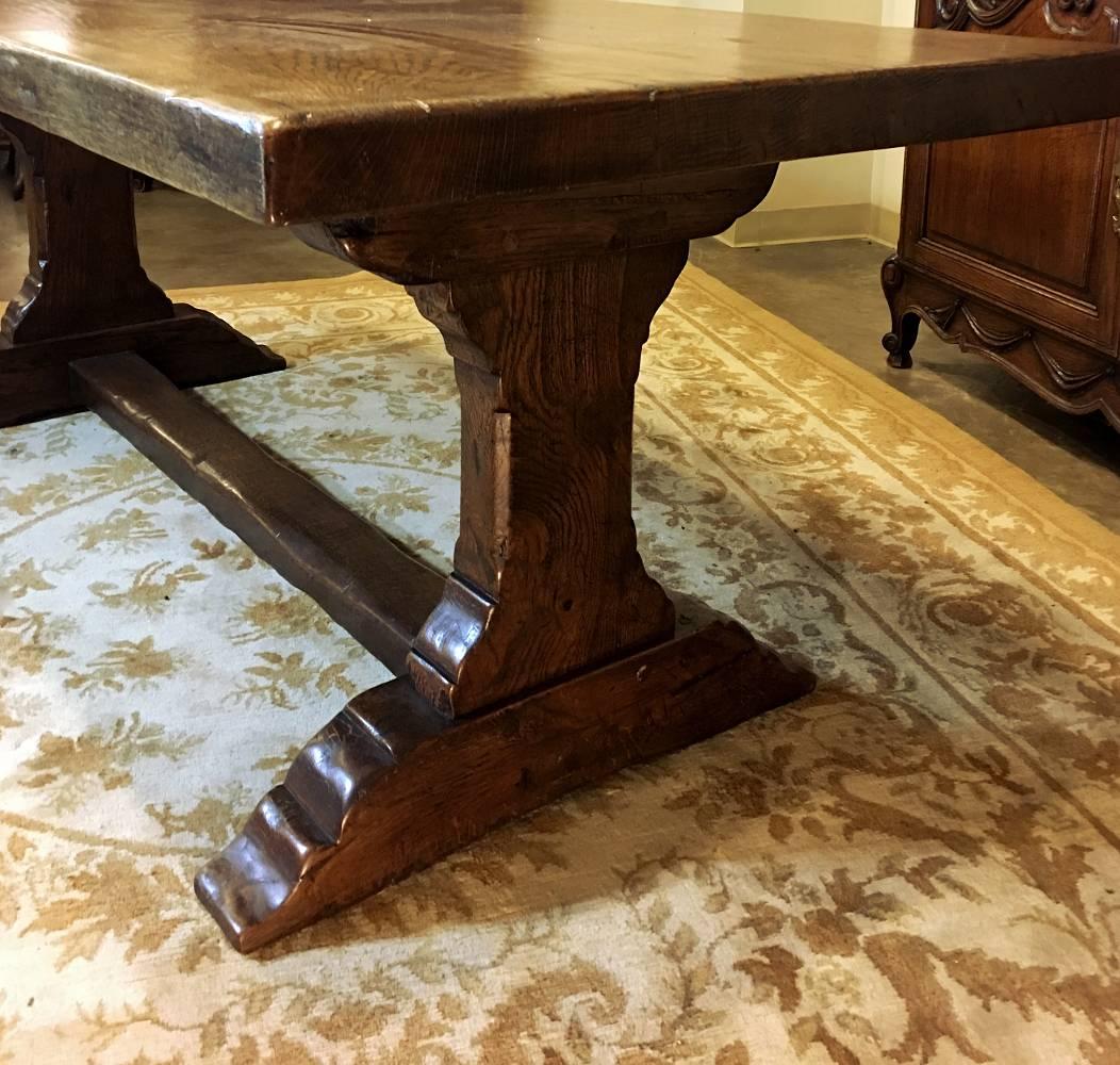 Late 19th Century 19th Century Country French Oak Trestle Table