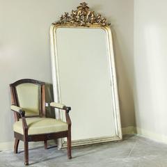 19th Century French Napoleon III Silvered and Gilded Antique Grape Design Mirror