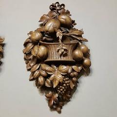 Pair of 19th Century Black Forest Wall Carvings Plaques
