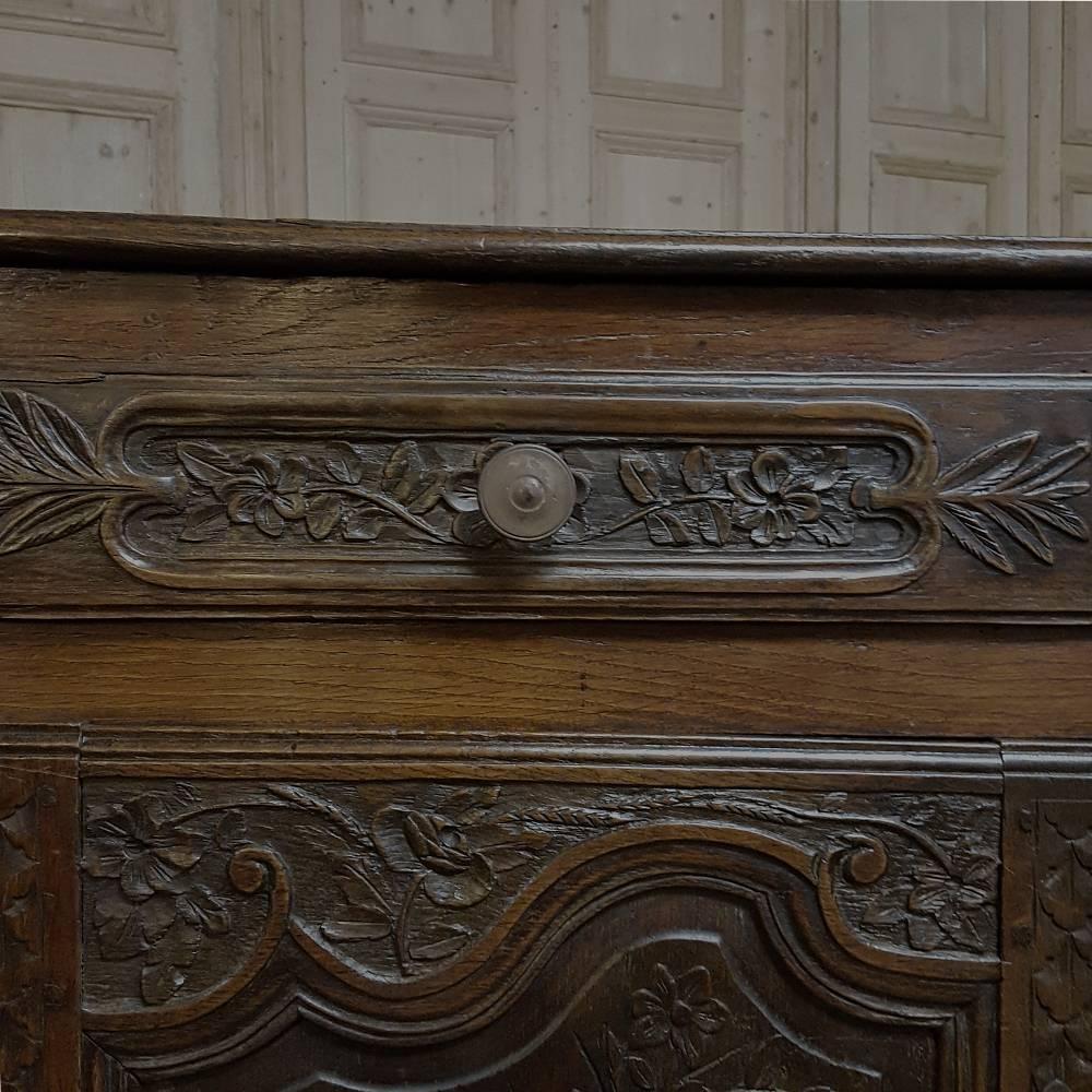Mid-18th Century 18th Century Country French Buffet Hand-Carved from Normandy 