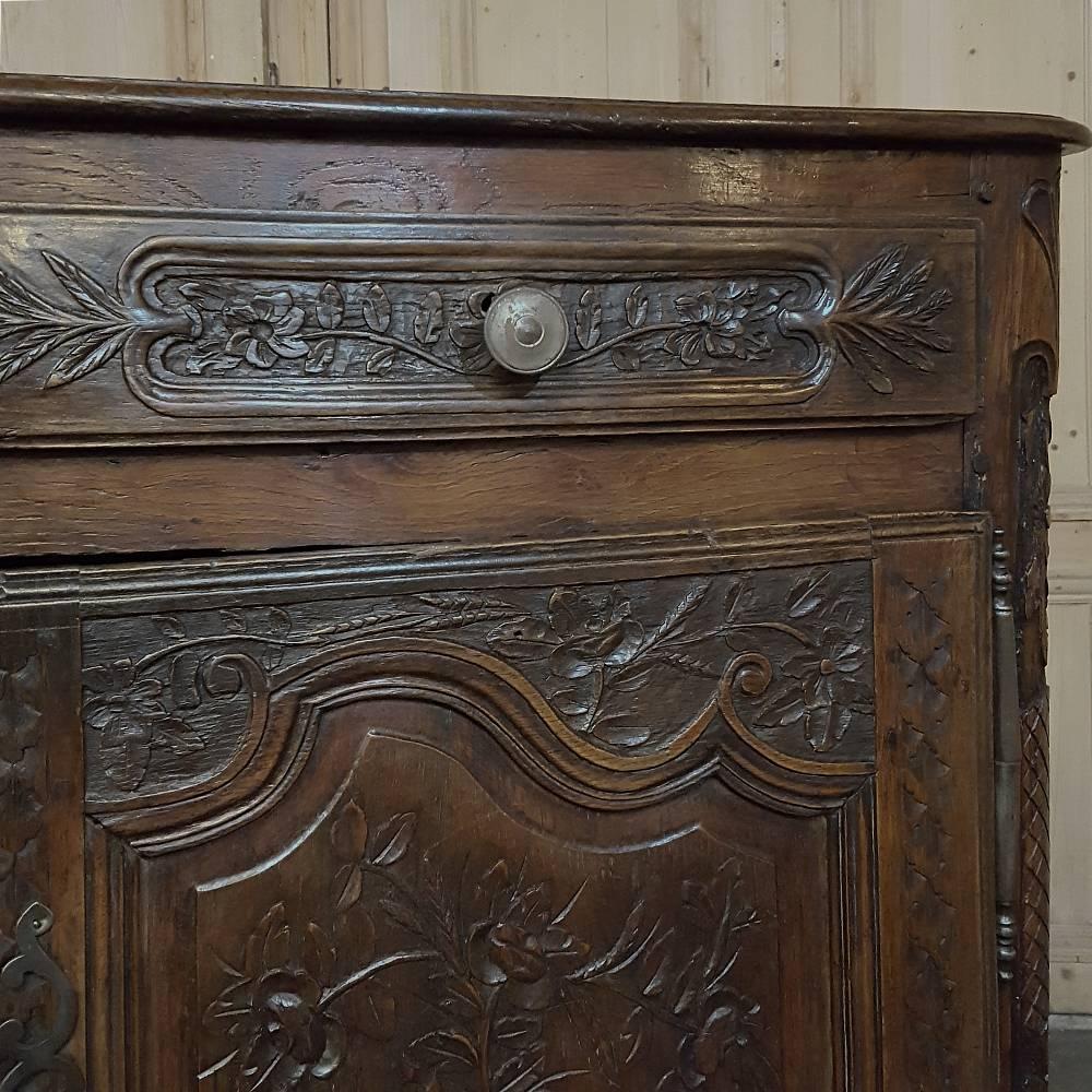 18th Century Country French Buffet Hand-Carved from Normandy  2