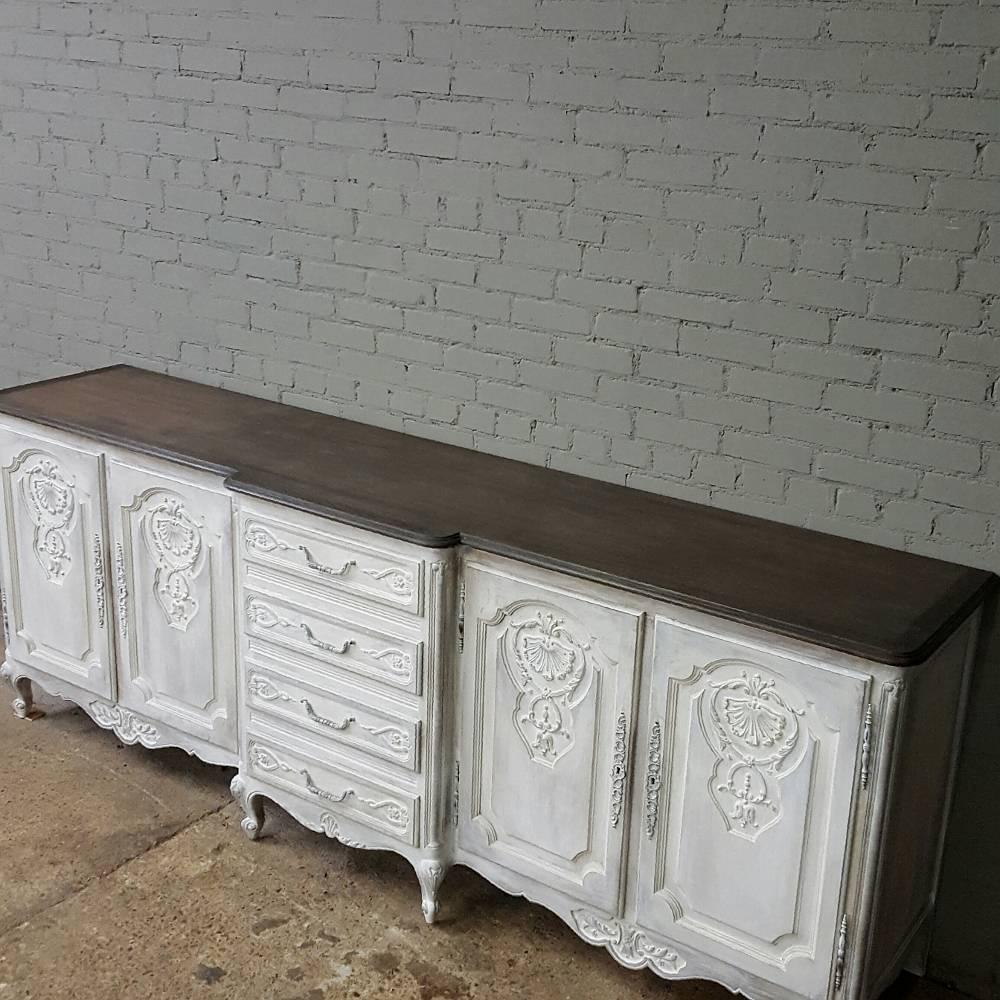 Antique Country French Grand Painted Buffet 6