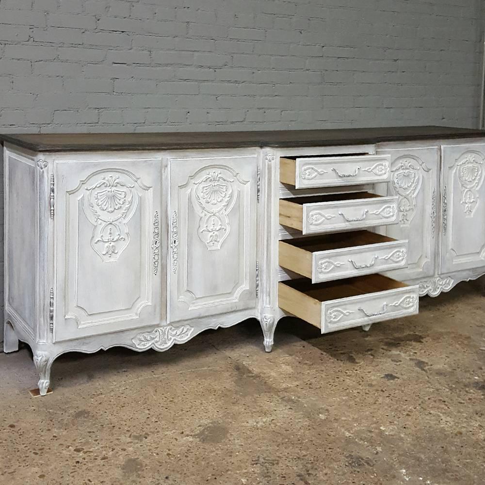 20th Century Antique Country French Grand Painted Buffet