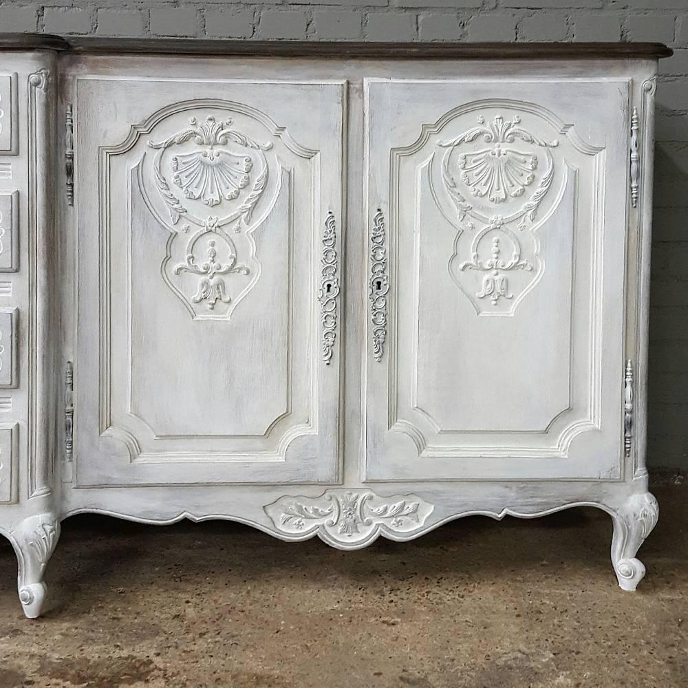 Antique Country French Grand Painted Buffet 4
