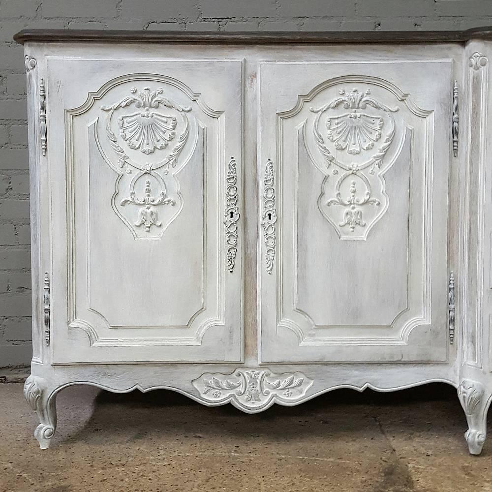 Antique Country French Grand Painted Buffet 5