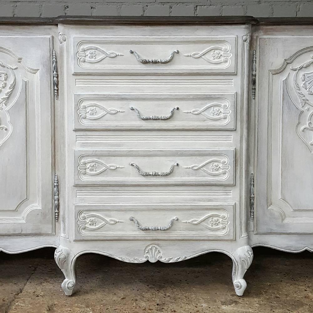 Antique Country French Grand Painted Buffet 1