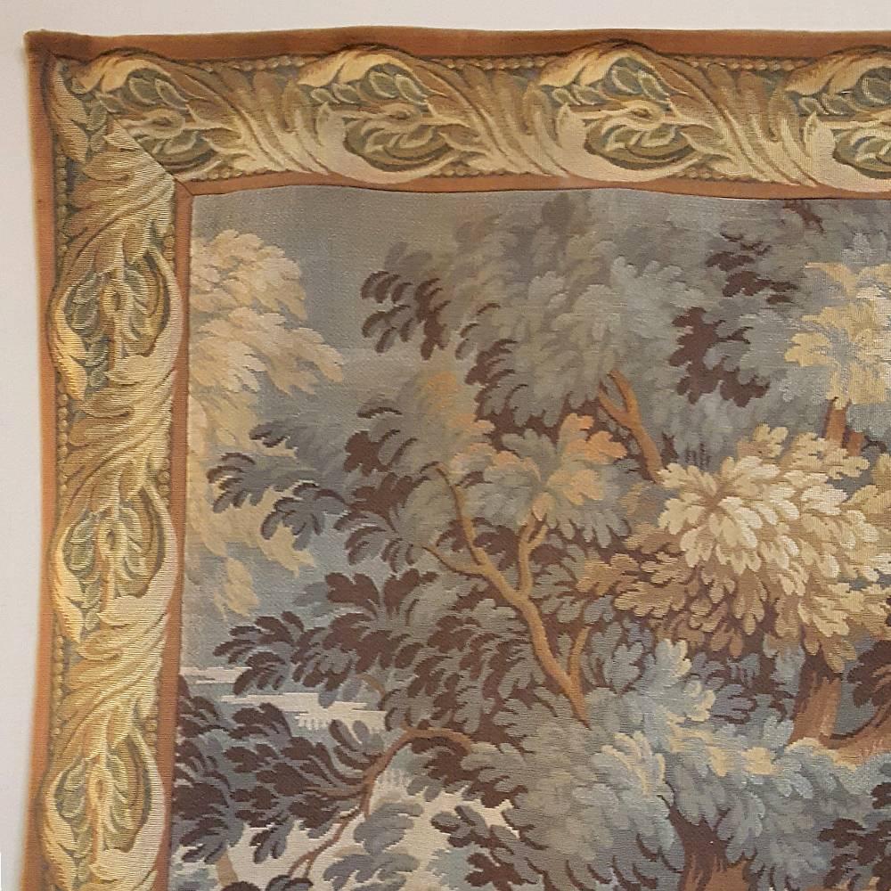 19th Century Handwoven Wool Flemish Tapestry In Excellent Condition In Dallas, TX
