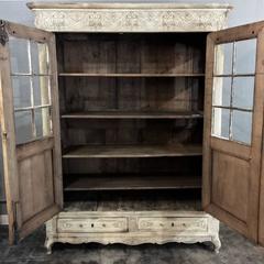 Early 19th Century Country French Stripped Bookcase ~ Bibliotheque, circa 1830s