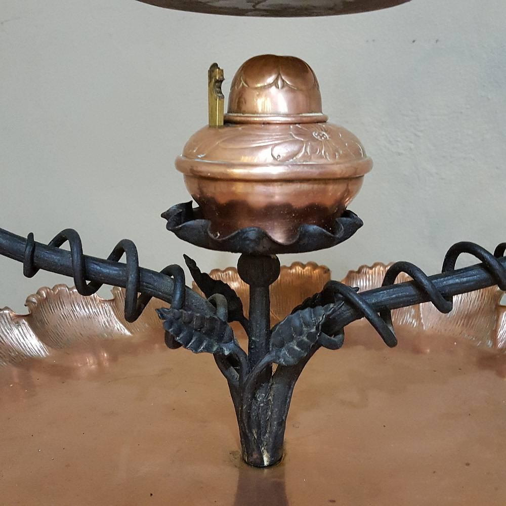 Hand-Crafted 19th Century Wrought Iron and Copper Tea Serving Stand